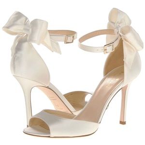 KATE SPADE IZZIE HEELS IN IVORY/WHITE